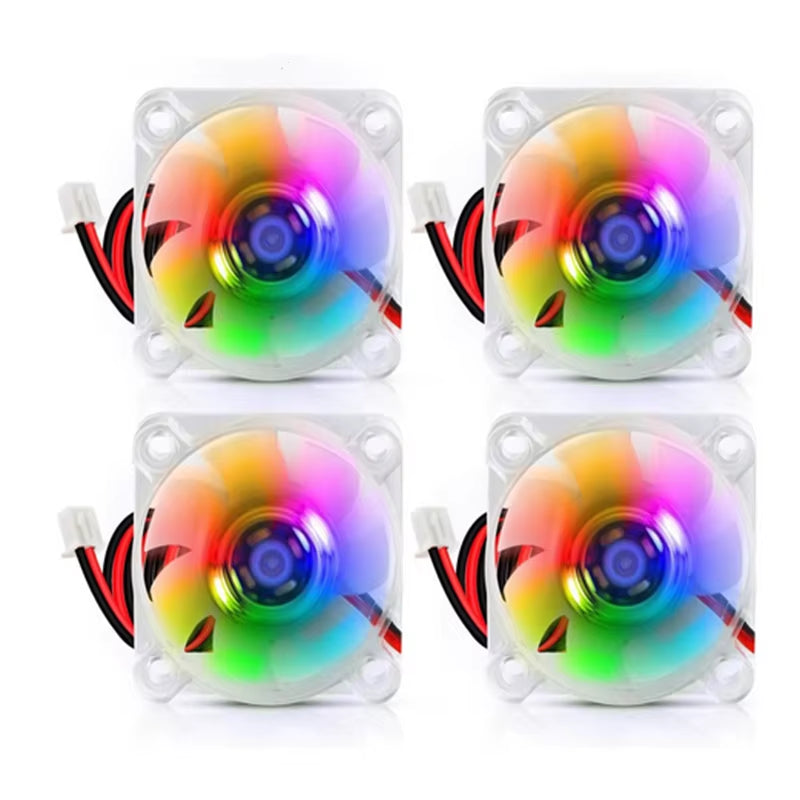 4PCS 4010 RGB Fan 12V 24V Ender 3 Fan Upgrade 24 Volt Fans LED Colorful 4010 Hydraulic Bearing Works with Ender 3 Pro 3X CR-10S