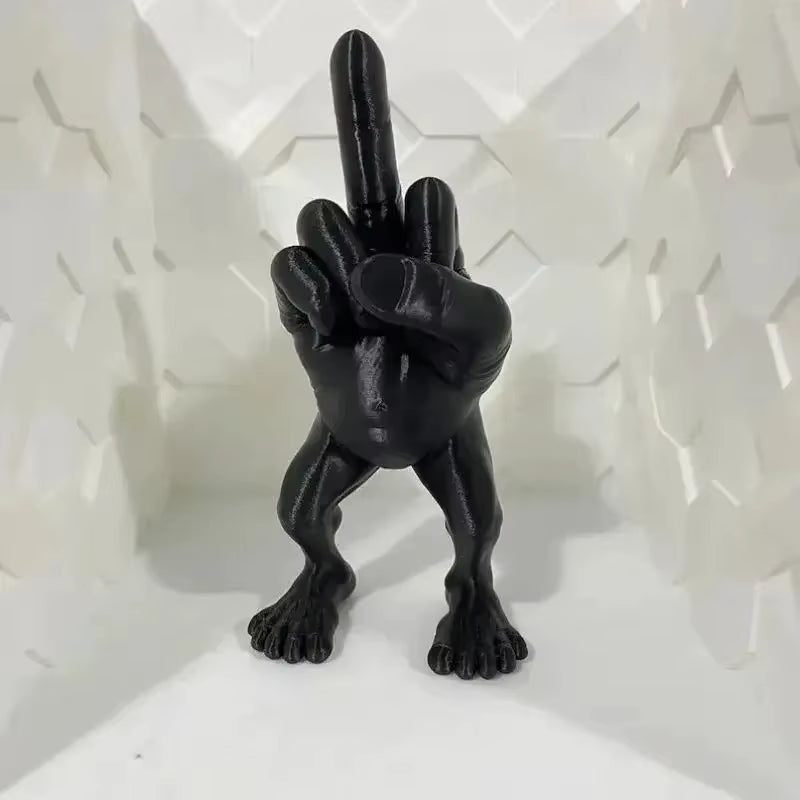 Middle Finger Figure with Legs Office Desk Resin Ornaments Creative Funny Middle Finger Desktop Decoration