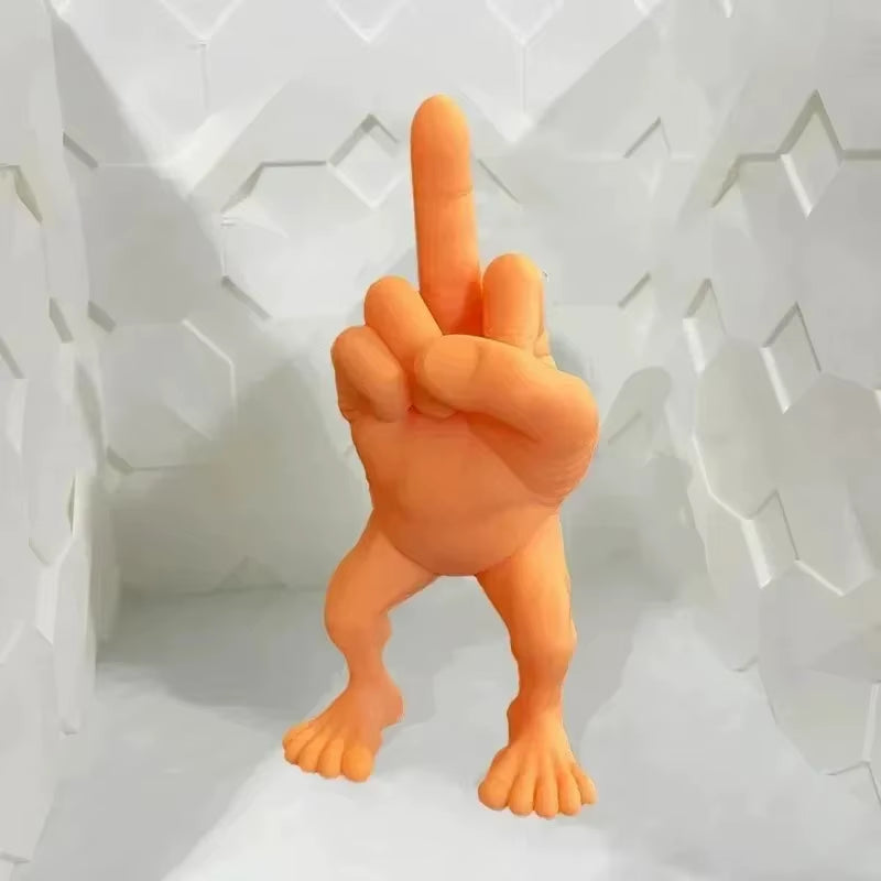 Middle Finger Figure with Legs Office Desk Resin Ornaments Creative Funny Middle Finger Desktop Decoration