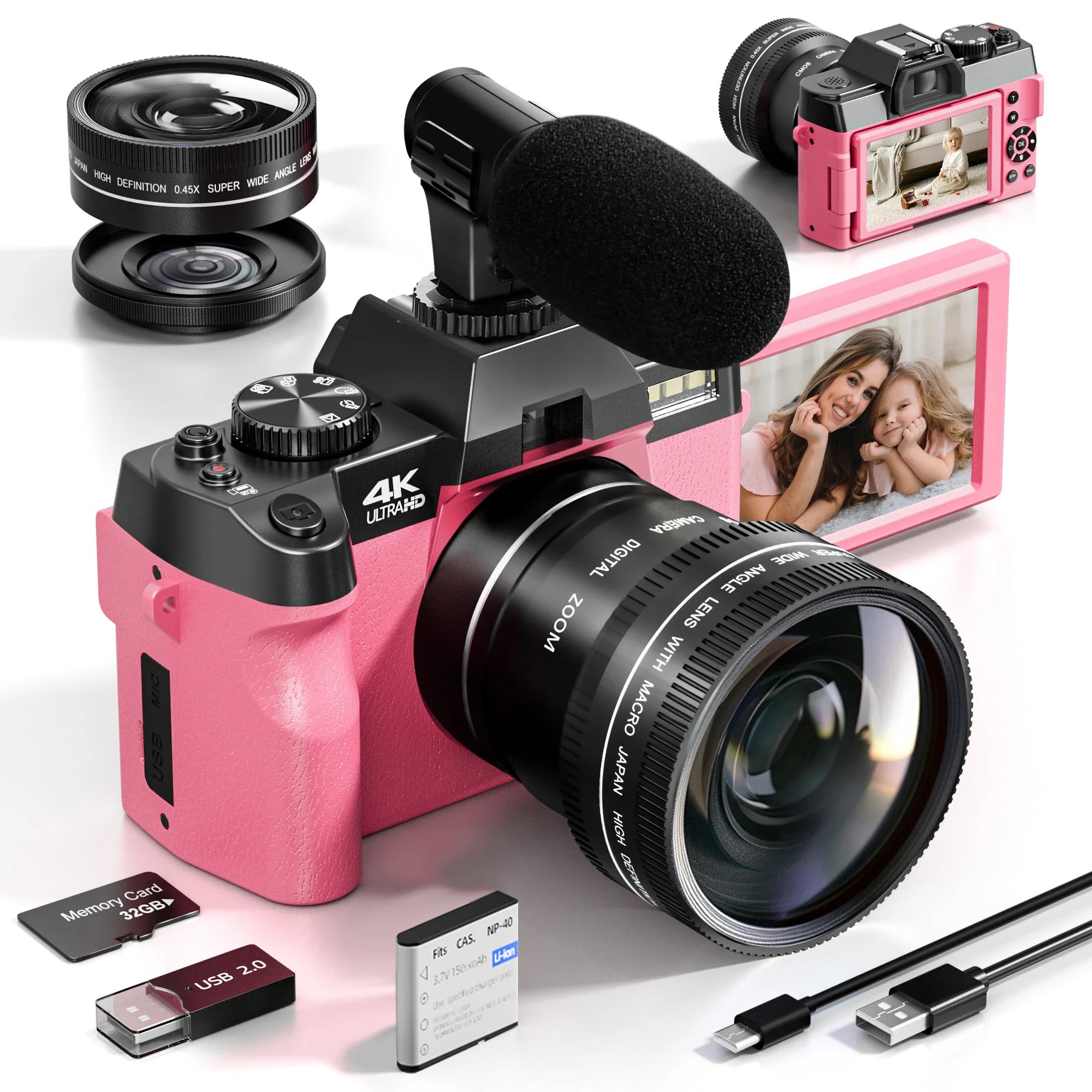 Compact Digital Photography Camera 4K WIFI Web Cam Vintage Vlog Video Recorder Youtube 48MP Camcorder 16X Digital Zoom Camera