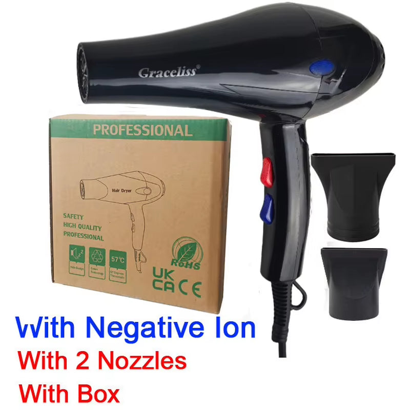 For Hairdresser and Hair Salon Long Wire EU Plug Real 2100W Power Professional Blow Dryer Salon Hair Dryer Hairdryer