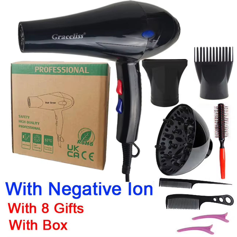 For Hairdresser and Hair Salon Long Wire EU Plug Real 2100W Power Professional Blow Dryer Salon Hair Dryer Hairdryer